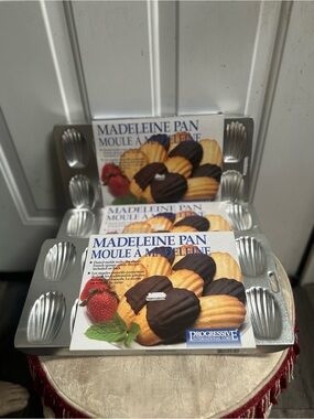Vintage Madeleine Pan - Silver Madeleine Baking Tray 3 pc